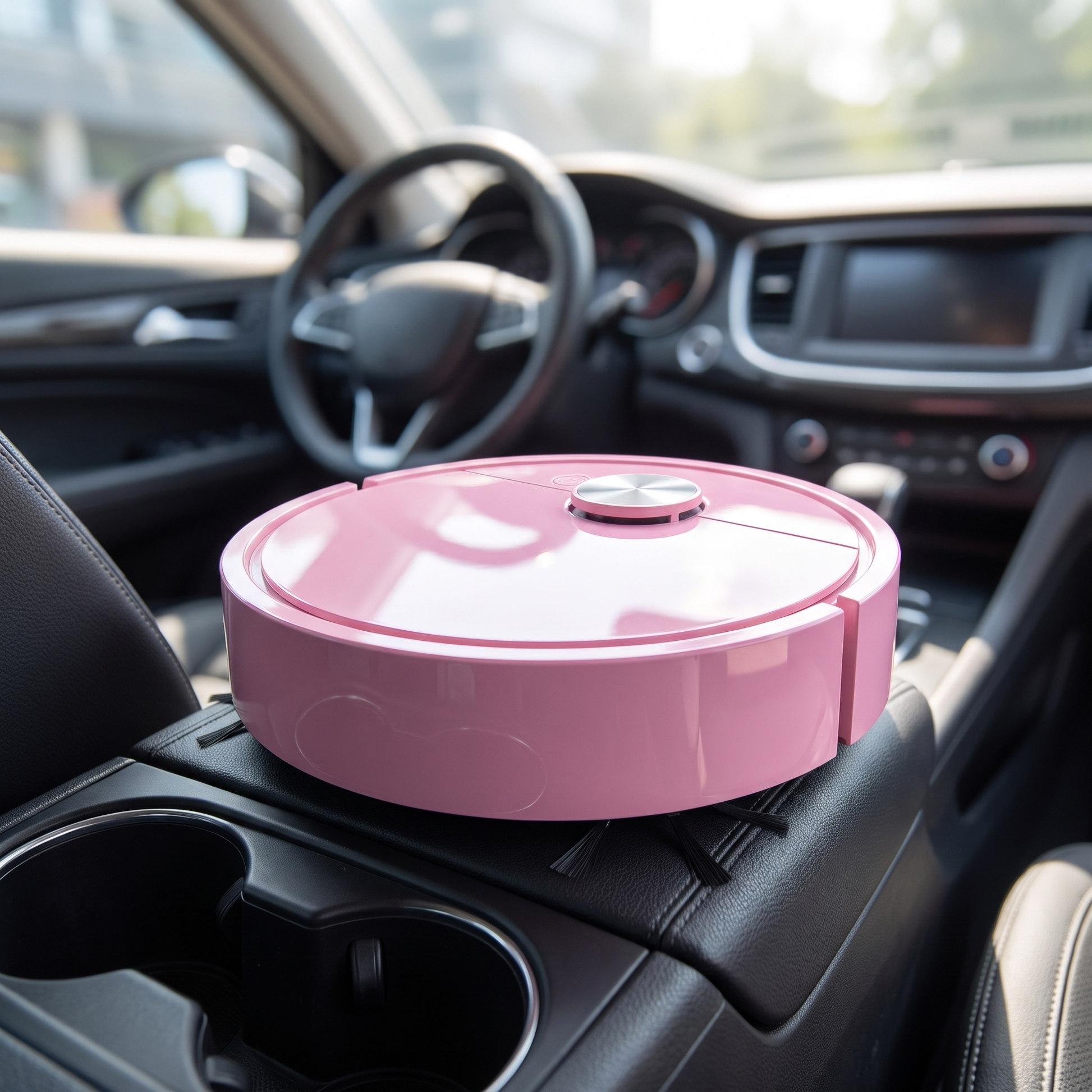 HorseVac One resting on the center console
