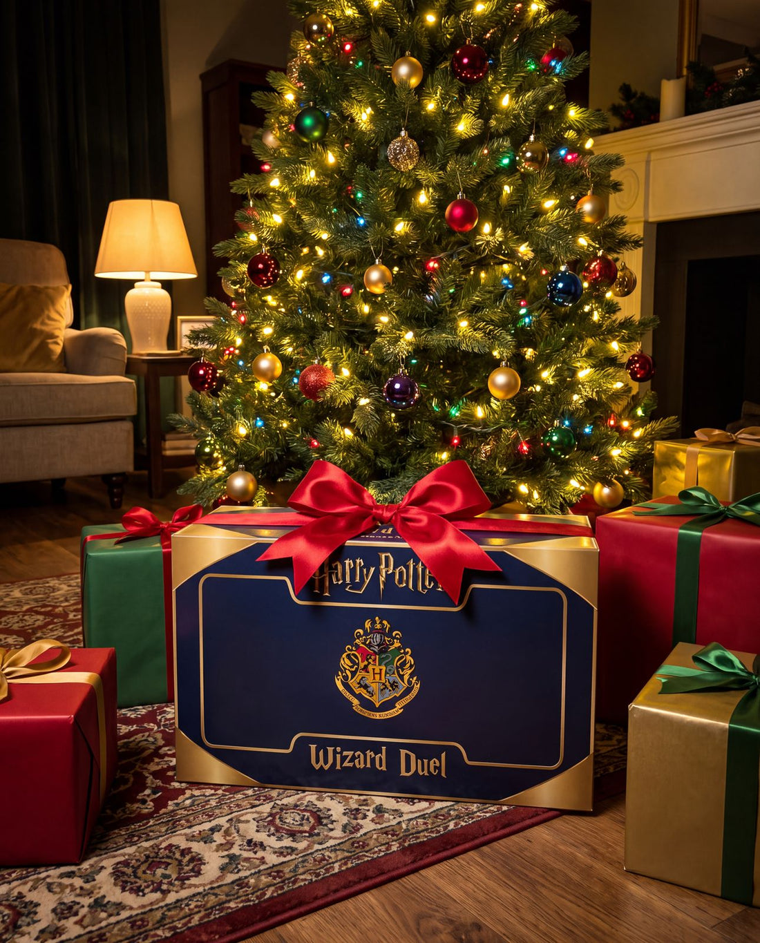 Wizard Duel wrapped as a Christmas gift under the tree